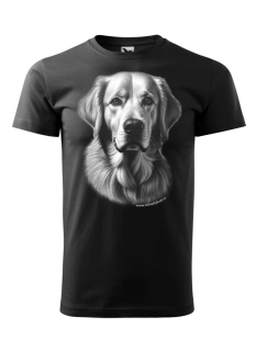 Pánské tričko Zlatý retrívr - moudrý pes se zlatým srdcem (XL-8XL) | ROMANTYKXXL